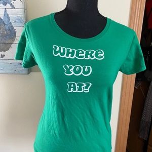 Bad Grammar Green Tshirt, Size S